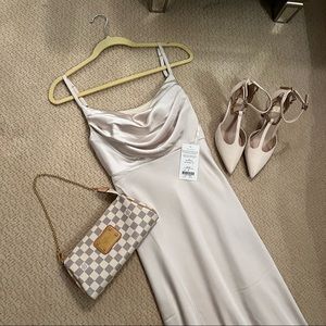 Revelry Skye Satin Dress Soft Champagne, Size 0